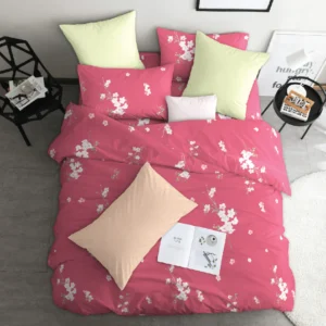 bedtalk cannes collection fitted bedsheet set super soft yarn 700tc (red)